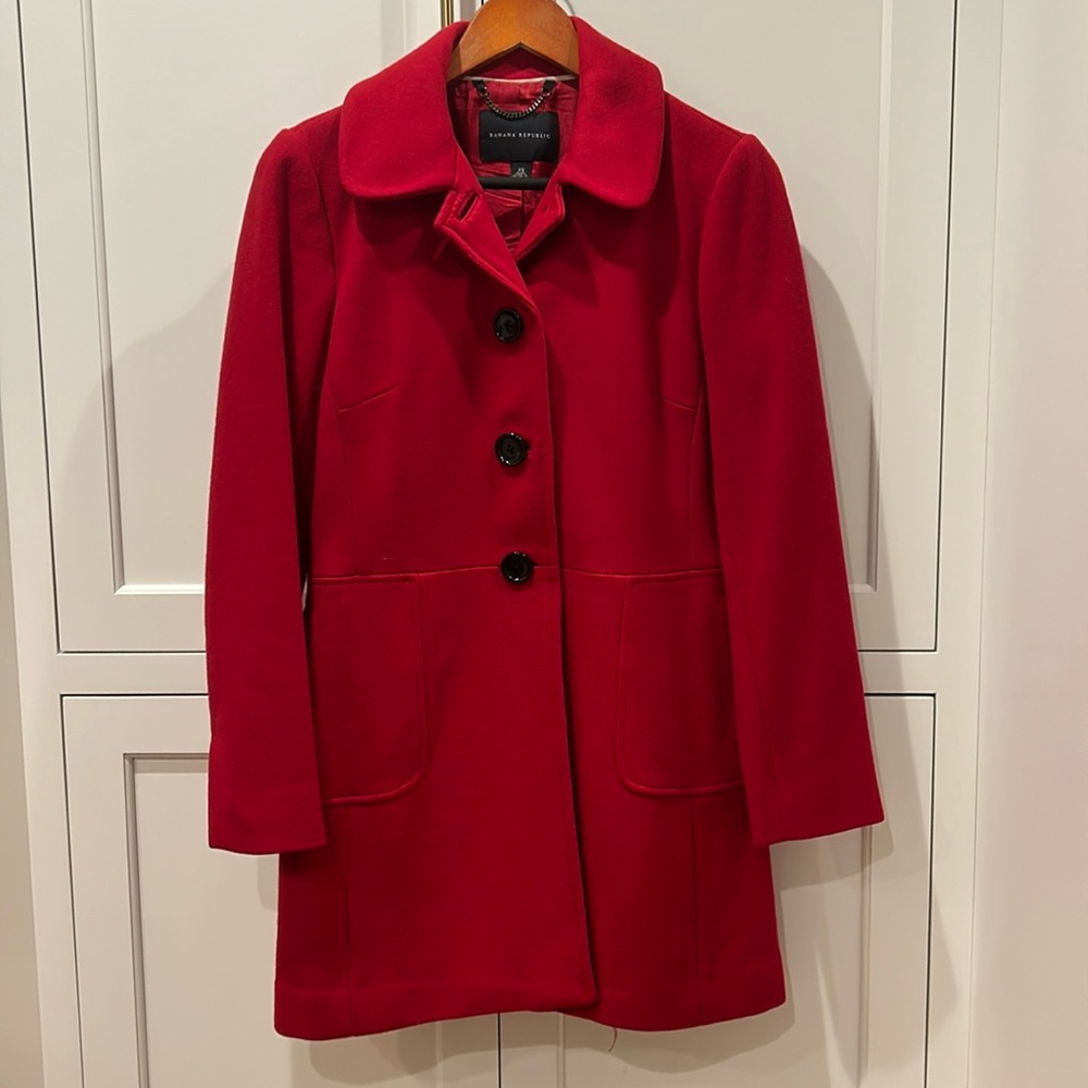 Banana Republic classic wool tailored coat, size XS.